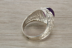 Gents Sterling Silver Amethyst set College Ring