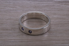 Load image into Gallery viewer, Three Round cut Tanzanite set Chunky Band