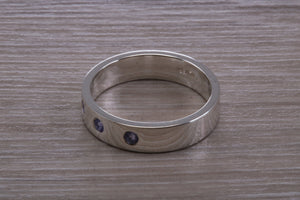 Three Round cut Tanzanite set Chunky Band