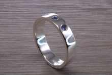 Load image into Gallery viewer, Three Round cut Tanzanite set Chunky Band