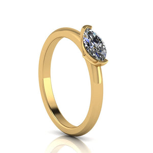 Half carat Marquise cut Diamond Solitaire, Available in Gold or Platinum