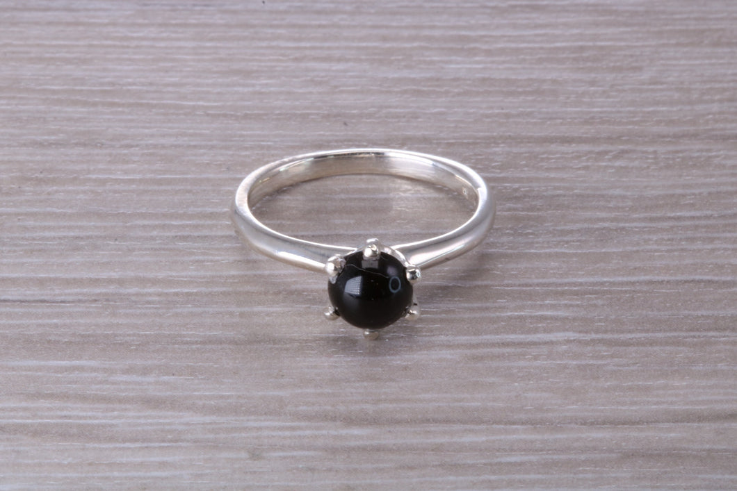 Black Onyx Cabochon cut Solitaire