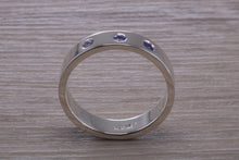 Load image into Gallery viewer, Three Round cut Tanzanite set Chunky Band