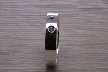 Load image into Gallery viewer, Three Round cut Tanzanite set Chunky Band