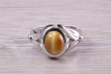 Load image into Gallery viewer, Cats Eye Ring. Very Chunky Ring Made From Solid Sterling Silver