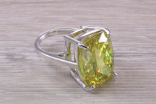 Load image into Gallery viewer, Very Large Peridot C Z Ring