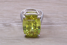 Load image into Gallery viewer, Very Large Peridot C Z Ring