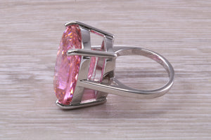 Very Large Light Pink Sapphire C Z Ring
