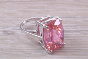 Very Large Light Pink Sapphire C Z Ring
