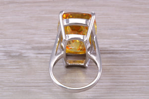 Very Large Yellow Sapphire C Z Ring