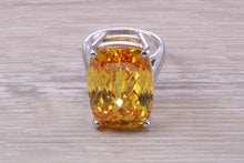 Load image into Gallery viewer, Very Large Yellow Sapphire C Z Ring