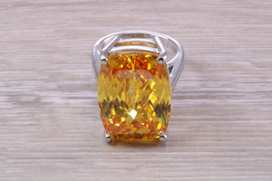 Very Large Yellow Sapphire C Z Ring