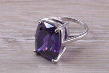 Load image into Gallery viewer, Very Large Dark Amethyst C Z Ring