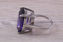 Load image into Gallery viewer, Very Large Dark Amethyst C Z Ring