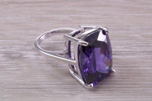 Load image into Gallery viewer, Very Large Dark Amethyst C Z Ring