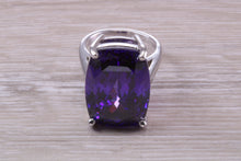 Load image into Gallery viewer, Very Large Dark Amethyst C Z Ring