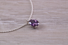 Load image into Gallery viewer, Amethyst C Z Necklace, Made From Solid Sterling Silver