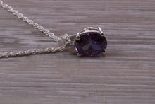 Load image into Gallery viewer, Amethyst C Z Necklace, Made From Solid Sterling Silver