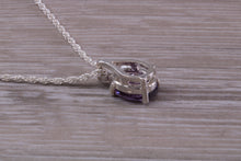 Load image into Gallery viewer, Amethyst C Z Necklace, Made From Solid Sterling Silver