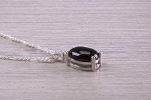 Load image into Gallery viewer, Natural Oval Cut Black Onyx Necklace, Made From Solid Sterling Silver