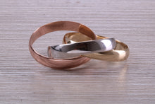 Load image into Gallery viewer, Gold Russian Wedding Band, 2.50 mm Wide, Three Colour Gold