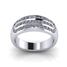 Load image into Gallery viewer, Chunky 7mm Wide Three Row Diamond set Ring