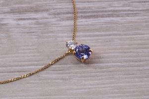 AAA Grade Tanzanite and Diamond Necklace