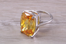 Load image into Gallery viewer, Very Large Yellow Sapphire C Z Ring