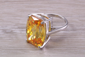 Very Large Yellow Sapphire C Z Ring