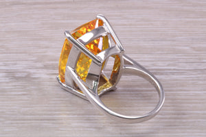 Very Large Yellow Sapphire C Z Ring