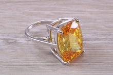 Load image into Gallery viewer, Very Large Yellow Sapphire C Z Ring