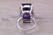 Load image into Gallery viewer, Very Large Dark Amethyst C Z Ring