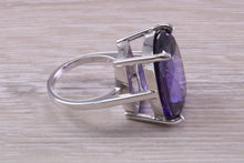 Load image into Gallery viewer, Very Large Dark Amethyst C Z Ring