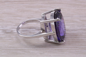 Very Large Dark Amethyst C Z Ring