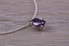 Load image into Gallery viewer, Amethyst C Z Necklace, Made From Solid Sterling Silver