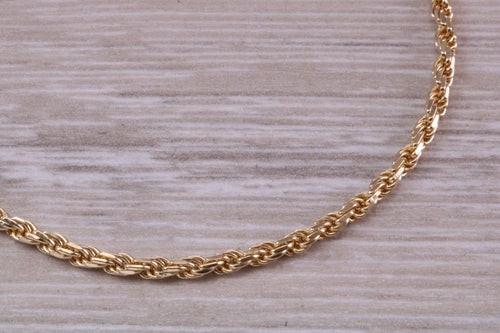 Yellow Gold 18 Inch Diamond Cut Rope Chain