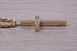 Yellow Gold Cross Necklace, Made from 9ct Gold