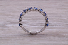 Load image into Gallery viewer, One carat Beautiful Marquise cut Sapphires and Round cut Diamond set White Gold Ring