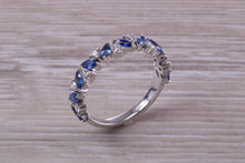 Load image into Gallery viewer, One carat Beautiful Marquise cut Sapphires and Round cut Diamond set White Gold Ring