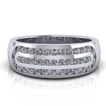 Load image into Gallery viewer, Chunky 7mm Wide Three Row Diamond set Ring