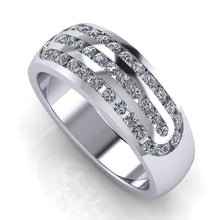 Load image into Gallery viewer, Chunky 7mm Wide Three Row Diamond set Ring