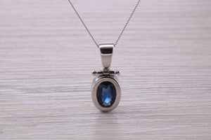 One carat Beautiful Blue Sapphire Necklace