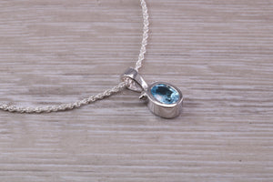 Sky Blue Topaz Necklace Made From Solid Sterling Silver