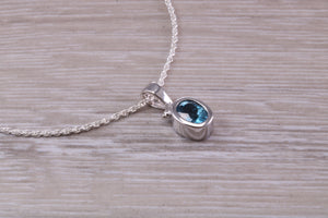 London Blue Topaz Necklace Made From Solid Sterling Silver