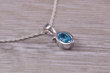 Load image into Gallery viewer, Swiss Blue Topaz Necklace Made From Solid Sterling Silver