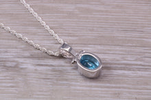 Load image into Gallery viewer, Swiss Blue Topaz Necklace Made From Solid Sterling Silver