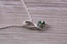 Load image into Gallery viewer, Green Emerald C Z Necklace. Made From Solid Sterling Silver