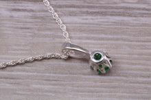 Load image into Gallery viewer, Green Emerald C Z Necklace. Made From Solid Sterling Silver