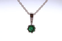 Load image into Gallery viewer, Green Emerald C Z Necklace. Made From Solid Sterling Silver