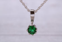 Load image into Gallery viewer, Green Emerald C Z Necklace. Made From Solid Sterling Silver